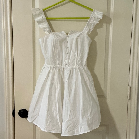 Baby Pink Dresses & Skirts - White Ruffled Strap Midi Dress